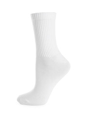 One stylish clean sock isolated on white
