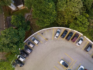 Imagem aérea de um vale na cidade de Socorro, no interior de São Paulo, estacionamento