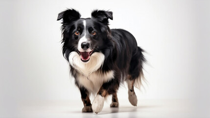 border collie dog.A happy race dog on a bright ,white background