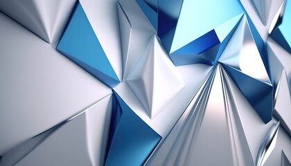 Obraz premium abstract white blue metal background, digital art illustration, Generative AI