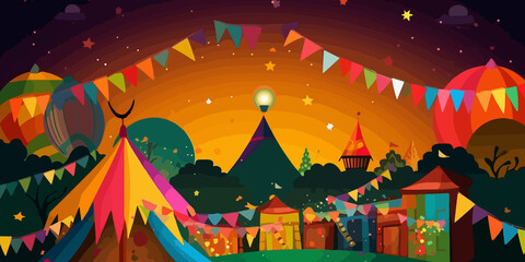 Flat illustration showcasing Festas Juninas concept