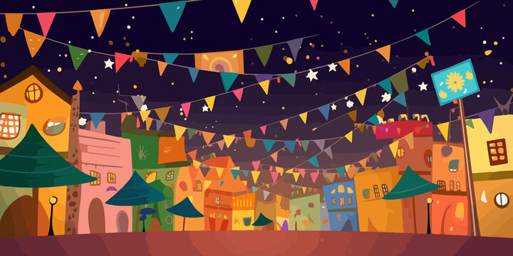 Artistic flat depiction of Festas Juninas background