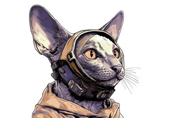 space cat wearing a space suit. Generative AI