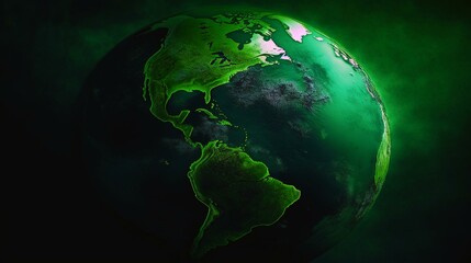 地球の環境を考えた緑色の世界