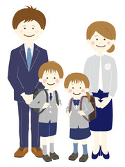 小学校の入学式の家族
