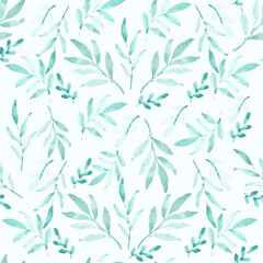 Fototapeta na wymiar seamless pattern with watercolor leaves