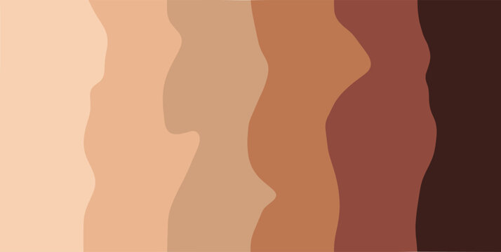 Skin tone color scale chart. Brown palette vector human skin infographic banner icon