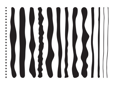 Hand-Drawn Paintbrush Lines and Dots	