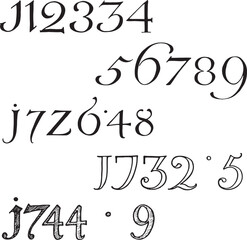 Obraz premium 18th Century numerals