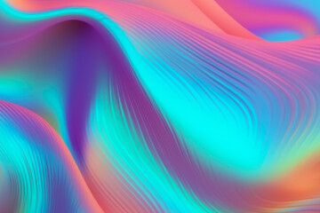 Obraz premium Abstract Holographic Waves image features shapes in a multilayered, plasticity environment with abstract waves and holographic backgrounds.