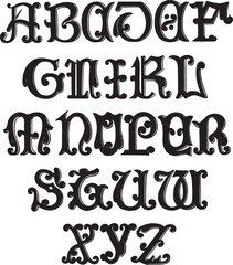 13th Century. MS alphabets - ABC letters