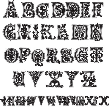 11th Century, And Aumerals alphabets - ABC letters