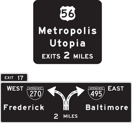 Interchange Advance Guide Signs Icon SVG -Vector Symbol Commercial & Personal Use- Cricut,Silhouette,Cameo,Vinyl Cut