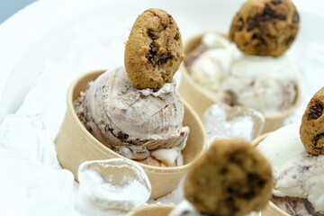 close up of a cookie ice cream