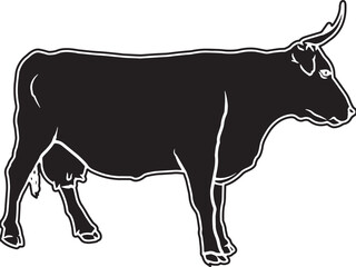 American Devon Cow Sketch Vector