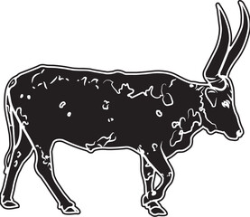 Ankole Watusi Sketch Vector