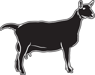 Saanen Goat Sketch Vector