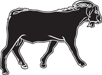 Spanish Goat Sketch Vector