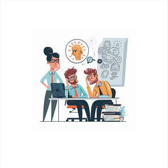 Illustration of people working together