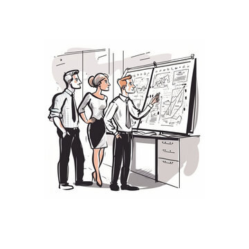 Illustration of people in a meeting room
