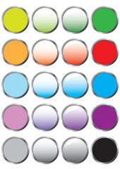 Set of colorful web buttons for the designer vector illustration. Collection of colorful buttons for web, mobile and applications. Gradient colors and solid colors.