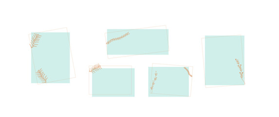 Vector set of Aesthetic frames designed modern minimalist for card design, wedding, poster and more