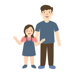 happy father's day with dad and children