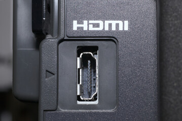 An HDMI port close up