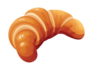 Fresh croissant vector illustration. Bakery product isolated on white background