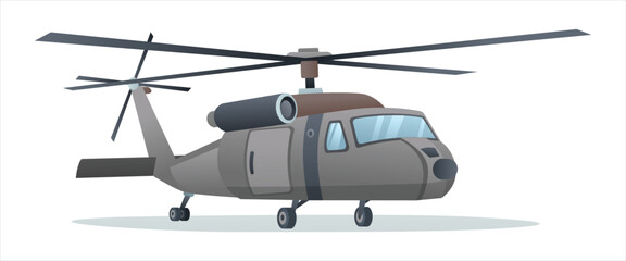 Military helicopter vector illustration isolated on white background
