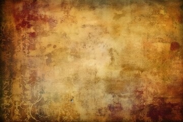 Fototapeta na wymiar vintage grunge background with a distressed brown and yellow pattern. Generative AI
