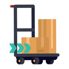 boxes carton in cart