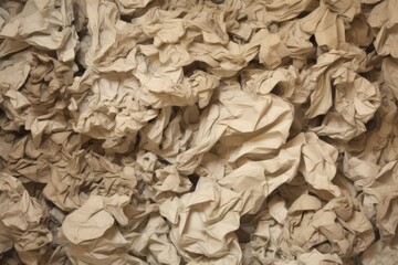 messy pile of crumpled paper on a desk. Generative AI