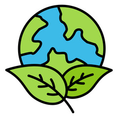 Illustration of Green Earth design Icon