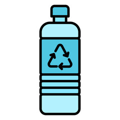  Illustration of Recyclable Plastic Bottle design Icon