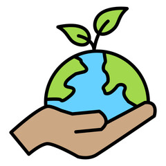 Illustration of Save the Plant design Icon