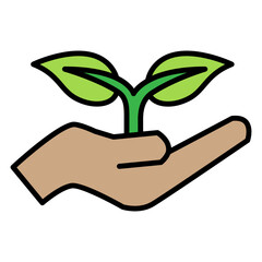 Illustration of Save the Plant design Icon