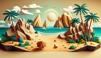 3d illustrations natural beautiful landscape