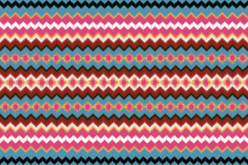 Ethnic abstract ikat art. Seamless pattern in tribal, folk embroidery, and Mexican style. Aztec chevron art ornament print.Design for carpet, wallpaper, clothing, wrapping, fabric, cover, textile