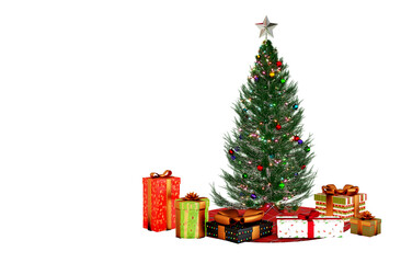 People decorate Christmas trees during the holidays and exchange New Year's gift boxes to celebrate the start of a new year.