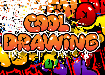 Cool Drawing. Graffiti tag. Abstract modern street art decoration performed in urban painting style.