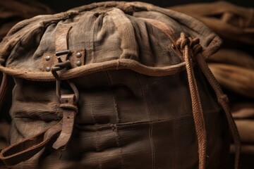 stack of bags with a brown bag on top. Generative AI