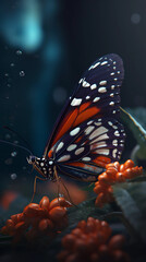 Fototapeta na wymiar Butterfly photography image poster background mobile phone size vertical