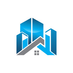 Creative 'A'letter and real estate building logo design.