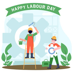 Construction Workers Are Working Illustration
