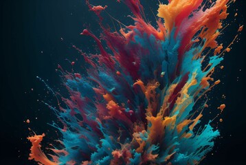 Fototapeta na wymiar A colorful explosion of ink 