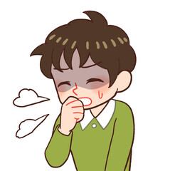 咳をする子供のイラスト
