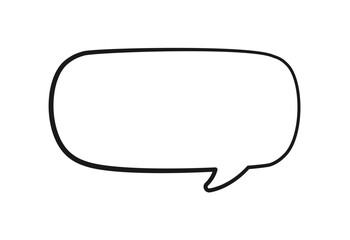Empty speech bubbles text box. Comic speech bubble doodle outline. Vector illustration.