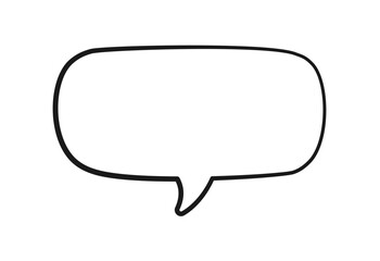 Empty speech bubbles text box. Comic speech bubble doodle outline. Vector illustration.