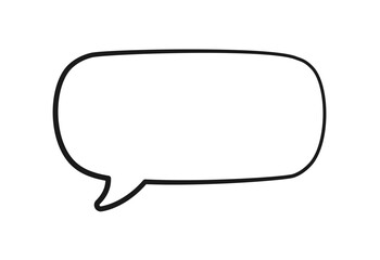 Empty speech bubbles text box. Comic speech bubble doodle outline. Vector illustration.